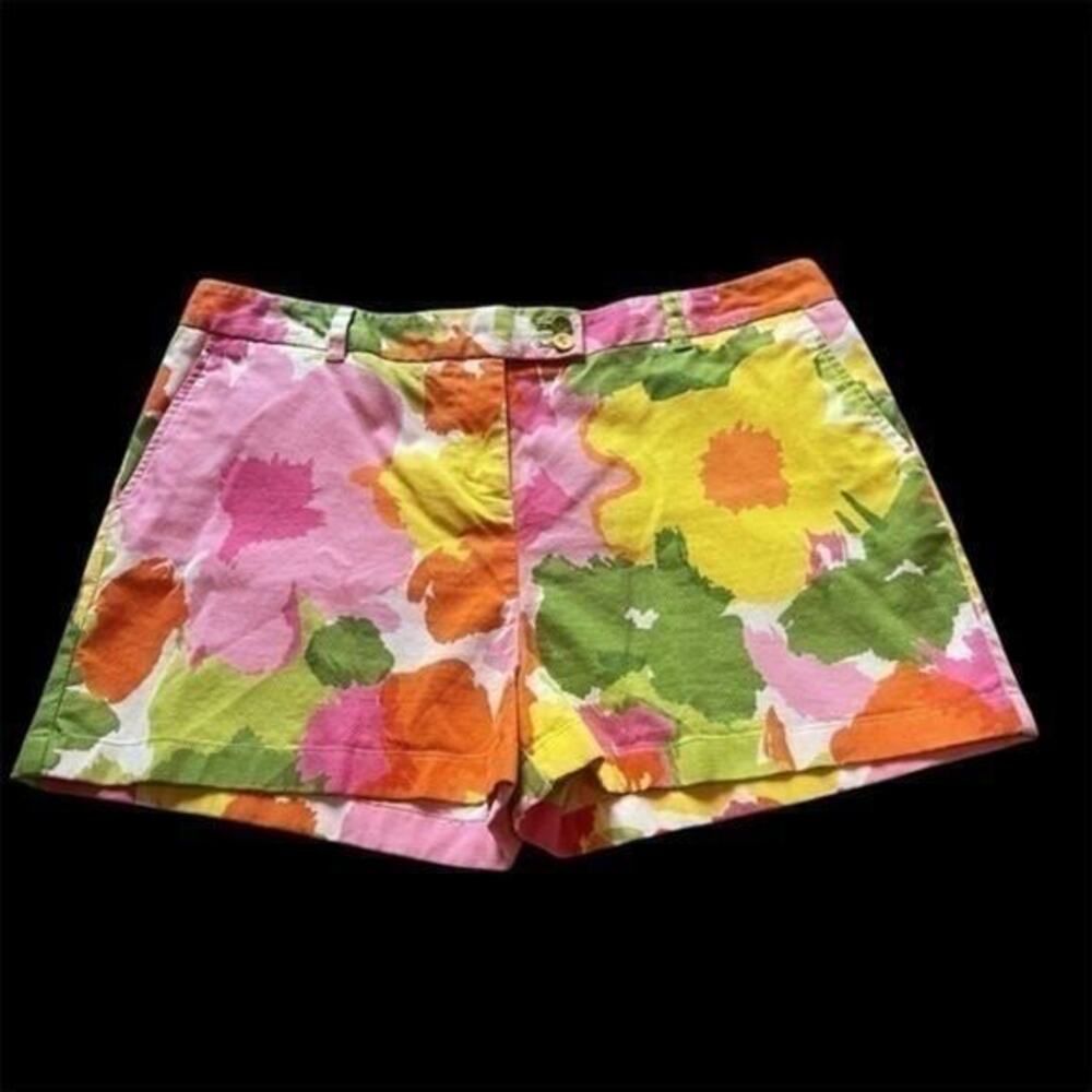 Vineyard Vines Women’s Size 16 Floral Cotton Stretch Shorts Preppy Bright - Picture 2 of 8